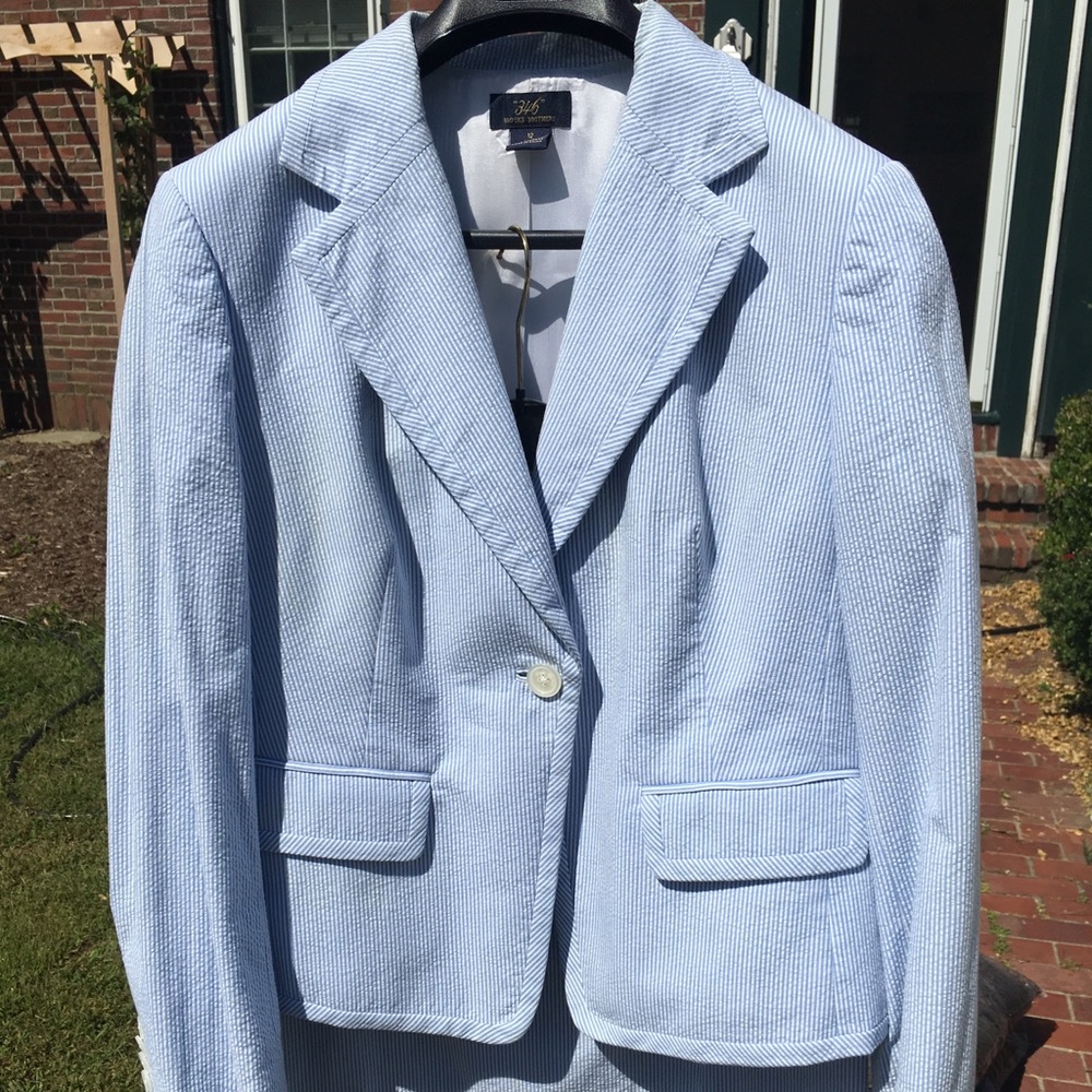 Brooks Brothers seersucker skirt suit